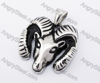 Stainless Steel Sheep Head Pendant KJP170363