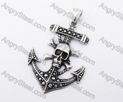 Stainless Steel Skull Anchor Pendant KJP170364