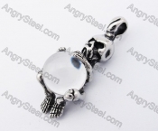 Stainless Steel Skull Crystal Ball Pendant KJP170370