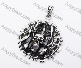 Stainless Steel Snake & Skull Pendant KJP170376