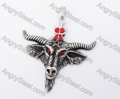 Stainless Steel Red Stone Eyes Ngau Tau Pendant KJP170378