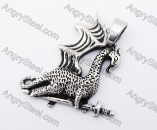 Stainless Steel Dragon Pendant KJP170381