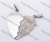 Stainless Steel Overlay Rhinestones Couple Pendants KJP051199