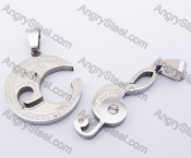 Stainless Steel Music Couple Pendants KJP051201