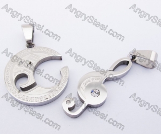 Stainless Steel Music Couple Pendants KJP051201