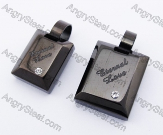 Stainless Steel Black Plating Couple Pendants KJP051209