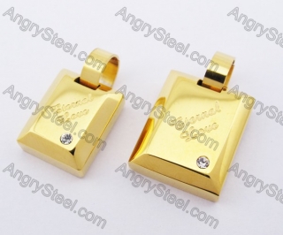 Stainless Steel Gold Plating Couple Pendants KJP051210