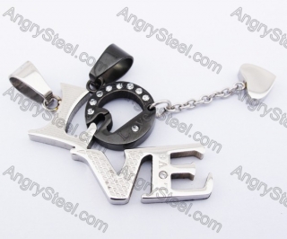 Stainless Steel LOVE Couple Pendants KJP051213