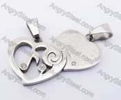 Stainless Steel Heart Couple Pendants KJP051214