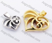 Stainless Steel Heart Couple Pendants KJP051219