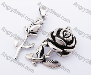 Stainless Steel Rose Couple Pendants KJP051220