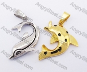 Stainless Steel Dolphin Couple Pendants KJP051221