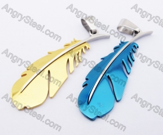 Stainless Steel Feather Couple Pendants KJP051222