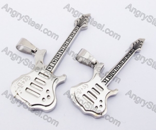 Stainless Steel Guitar Couple Pendants KJP051227