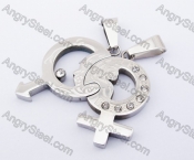 Stainless Steel Male and female symbols Couple Pendants KJP140150