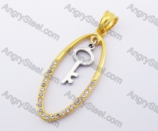 Stainless Steel Lovely Key Pendant KJP140172