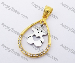 Stainless Steel Lovely Bear Pendant KJP140177