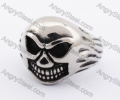 Stainless Steel Flames Skull Ring KJR370159