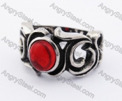 Stainless Steel Red Stone Ring KJR370164