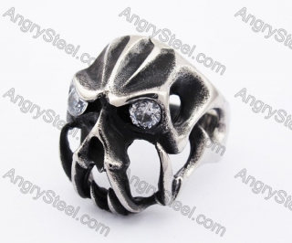 Stainless Steel Skull Ring KJR370175