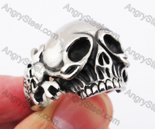 Stainless Steel Skull Ring KJR370182