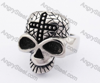 Stainless Steel Skull Ring KJR370187