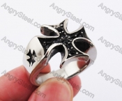 Stainless Steel Inlay Stones Iron Cross Ring KJR370190