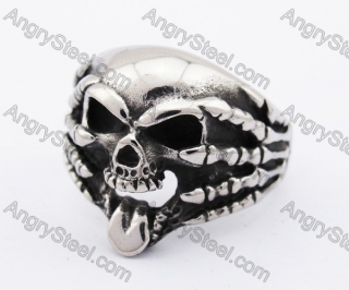 Stainless Steel Skull Ring KJR370198