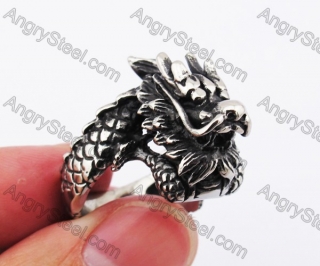 Stainless Steel Dragon Ring KJR370200