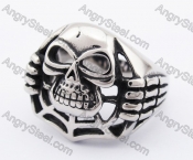 Stainless Steel Skull Ring KJR370214