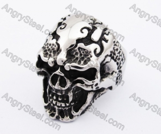 Stainless Steel Skull Ring KJR370218