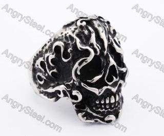 Stainless Steel Skull Ring KJR370220