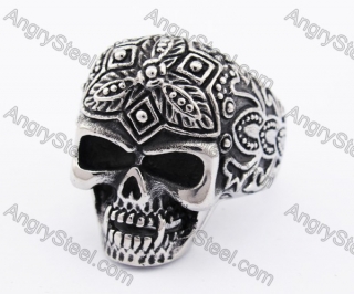 Stainless Steel Skull Ring KJR370223