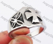 Stainless Steel Iron Cross Skull Ring KJR370233