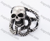 Stainless Steel Skull Ring KJR370239