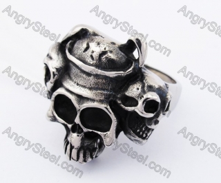 Stainless Steel Skull Ring KJR370240