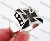 Stainless Steel Iron Cross Ring KJR370250