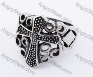 Stainless Steel Vintage Cross Ring KJR370254