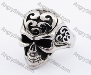 Stainless Steel Skull Ring KJR370256