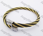 Half Gold & Black Stainless Steel Wire Bangle KJB450055