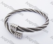 Half Black Stainless Steel Wire Bangle KJB450058