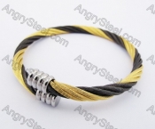 Half Gold & Black Stainless Steel Wire Bangle KJB450059