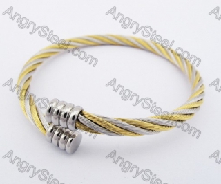 Half Gold Plating Stainless Steel Wire Bangle KJB450060