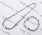 Steel Necklace & Bracelet Jewelry Set KJS450004