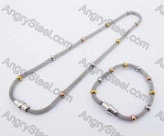 Steel Necklace & Bracelet Jewelry Set KJS450004