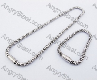 Steel Necklace & Bracelet Jewelry Set KJS450006