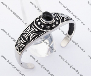 Stainless Steel Vintage Black Stone Bangle KJB430004