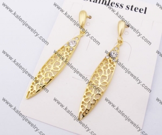 Gold Plating Stainless Steel CZ Stone Earring KJE130011