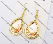 Gold Plating Stainless Steel CZ Stone Earring KJE130012