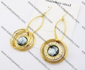 Gold Plating Stainless Steel CZ Stone Earring KJE130013